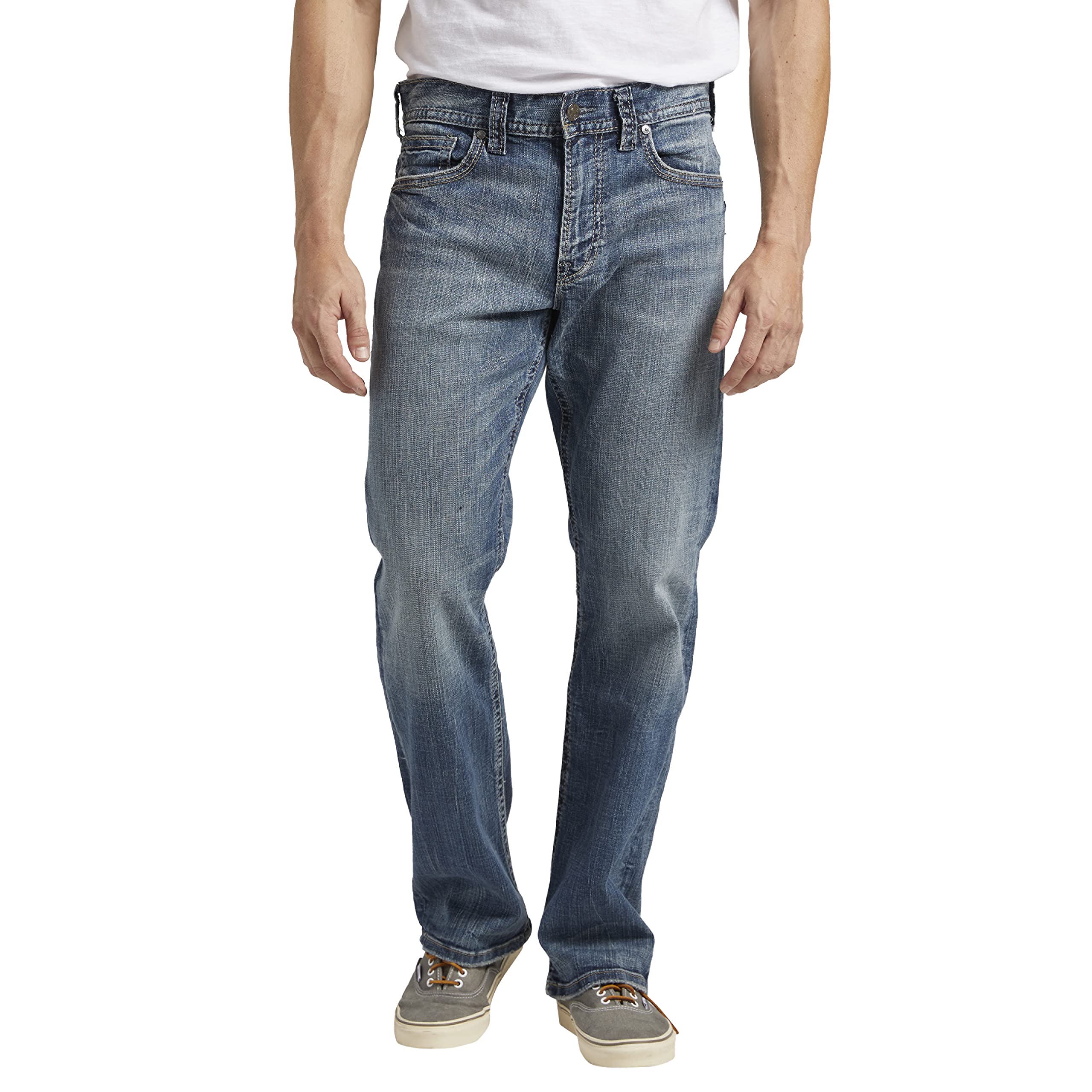 Silver Jeans co Mens gordie Loose Fit Straight Leg Jeans, Medium Vintage, 31W x 32L