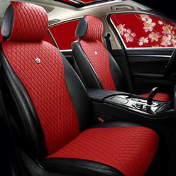 Red Rain Red Seat covers Universal Leather Seat cover comfortable car Seat cover 23 covered 11PcS Fit carAutoSUV (A-china red)