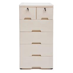 WOQLIBE Dresser Drawer Organizers,Plastic Dresser with 6 Drawers, Tall Lockable Storage cabinet with Wheel, Dresser Drawer Organ