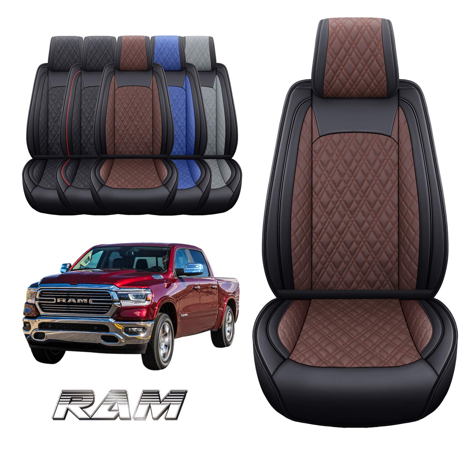 YIERTAI car Seat covers compatible with Dodge Ram custom Fit 2009-2023 1500 2500 3500 Pickup Bighorn Mega cab Limited Longhorn L