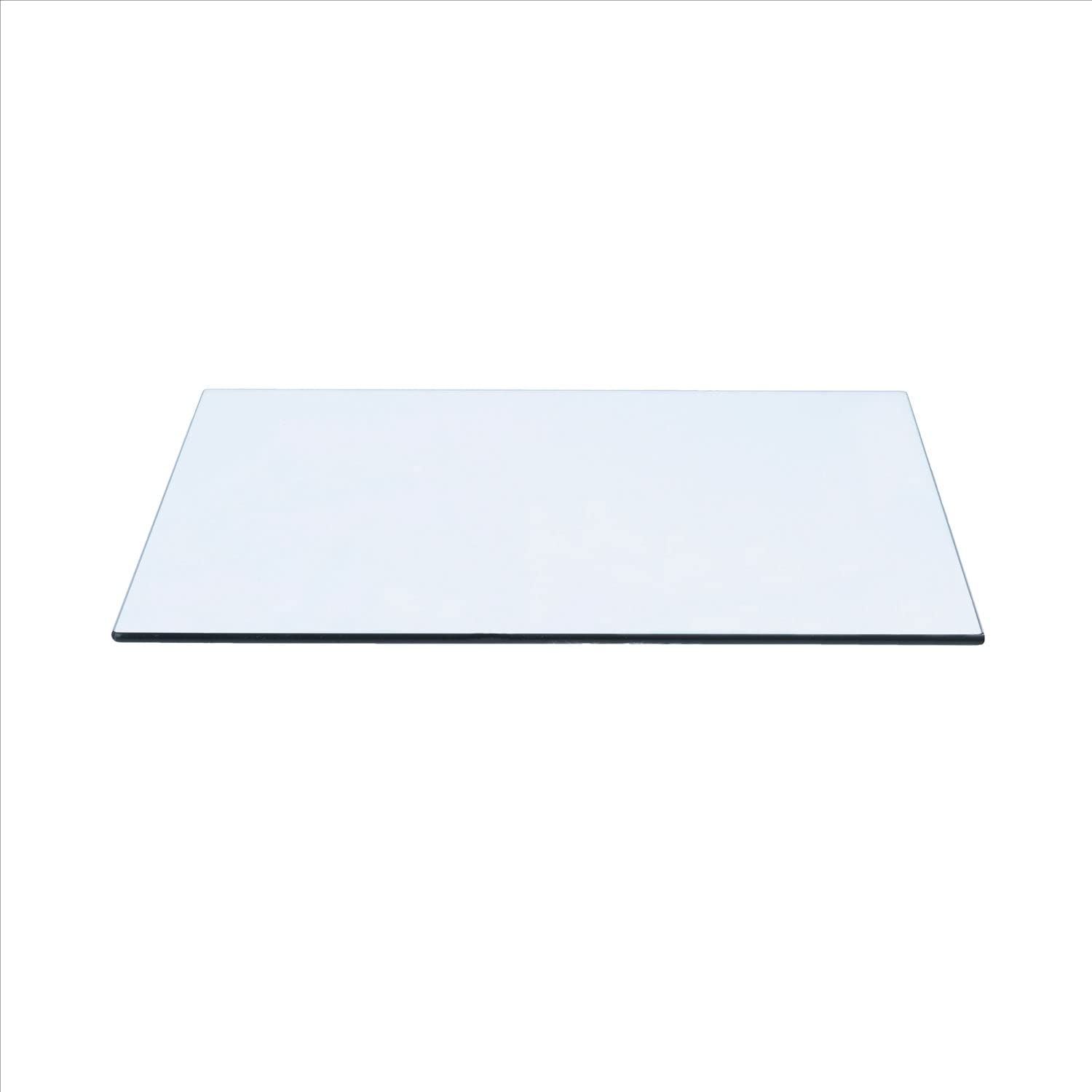 Spancraft 20 x 34 Rectangle Tempered glass Table Top 38 Thick Flat Polish Edge and Touch corners