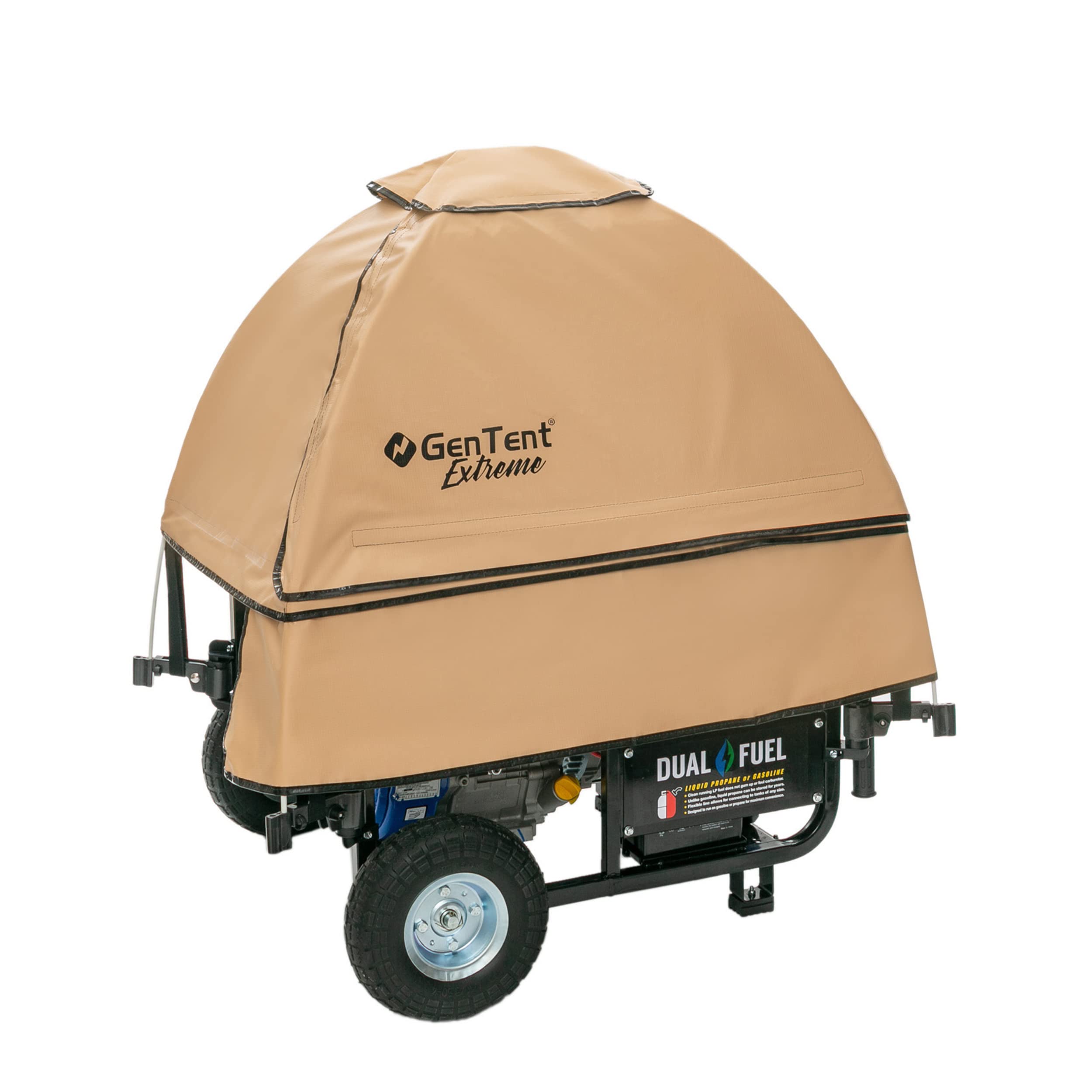 GenTent Safety Canop genTent generator Running cover - Universal Kit (Extreme, Tan) - for Open Frame Portable generators