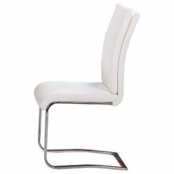 BOWERY HILL 19 Modern Faux Leather Dining Side chair in White (Set of 2)