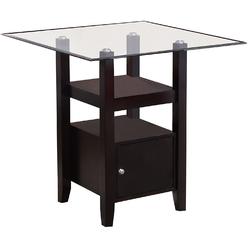 KB Designs - counter Height Woodglass Dining Pub Table, cappuccino