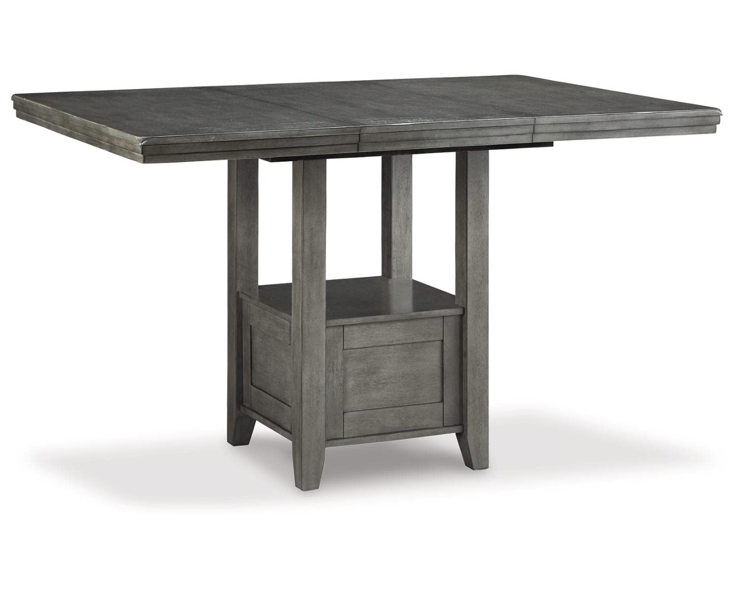 Signature Design by Ashley Hallanden Modern Farmhouse counter Height Dining Room Extension Table, Dark gray
