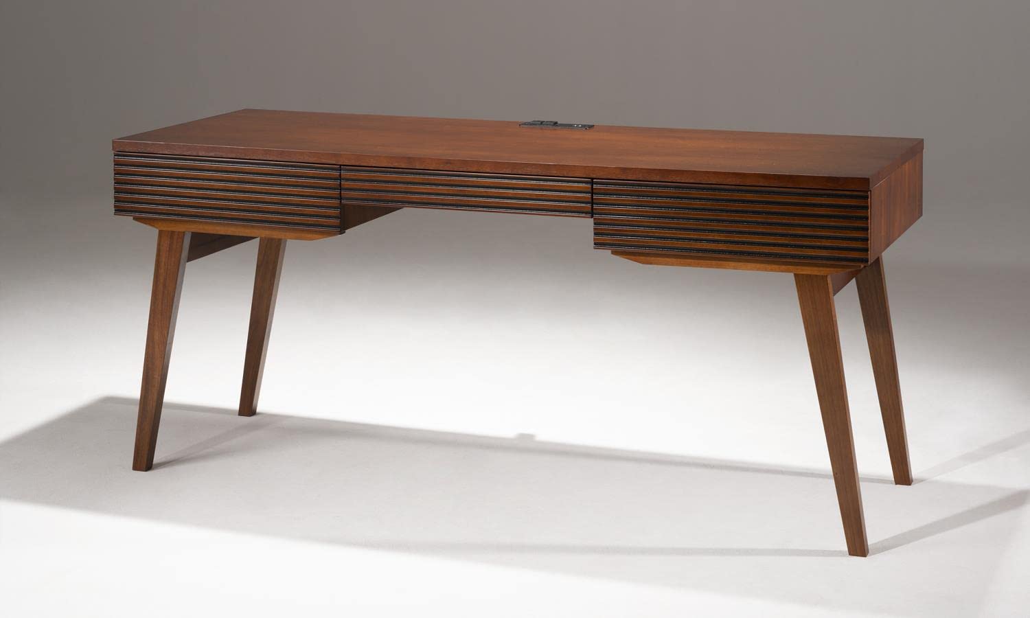 Furnitech 66 Mid - century Modern Writing Desk with a cognac Finish
