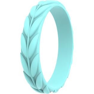 ThunderFit Silicone Rings for Women Leaf Design Wedding Bands (1