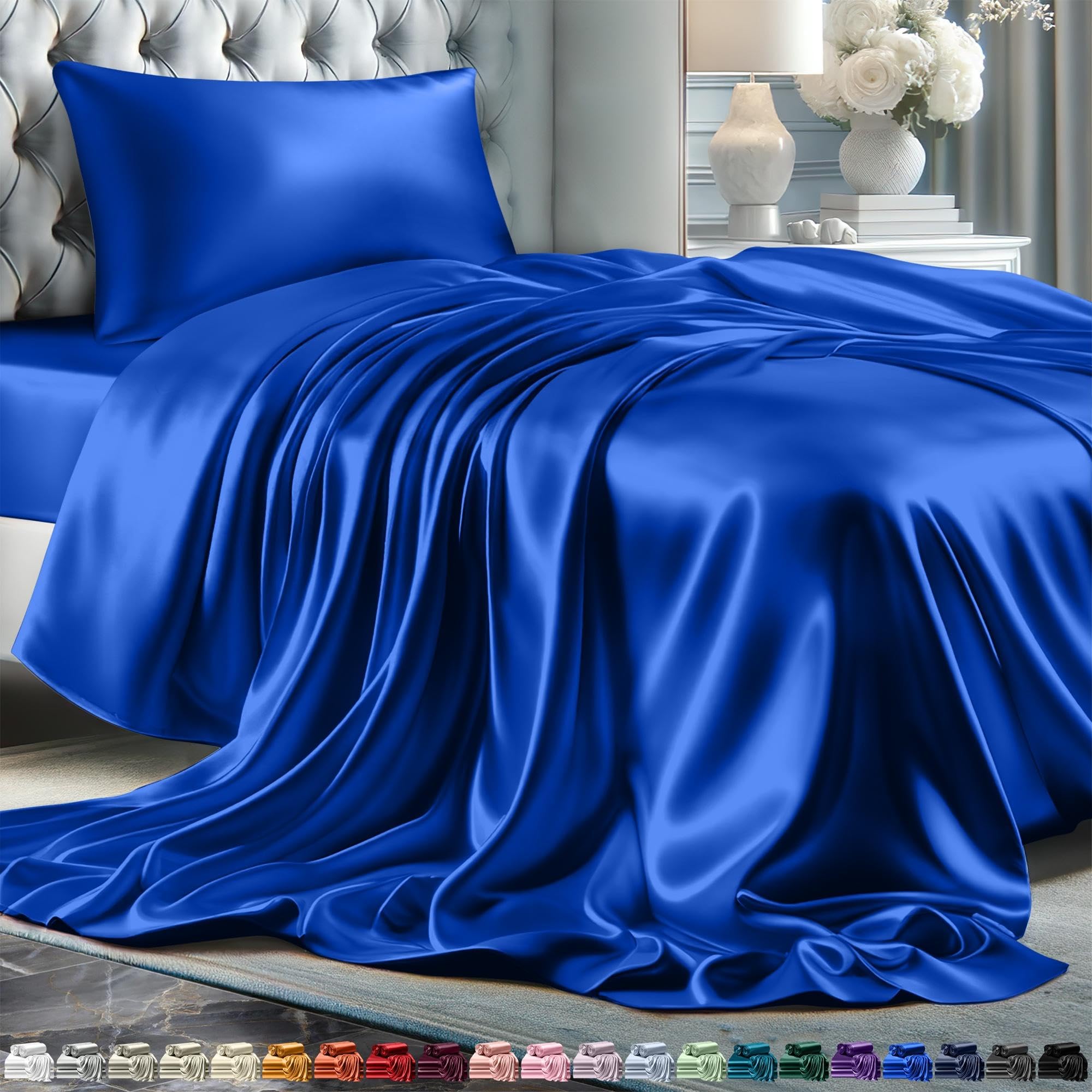 Decolure DECOLURE Satin Sheets Twin Size Set Pcs Silky