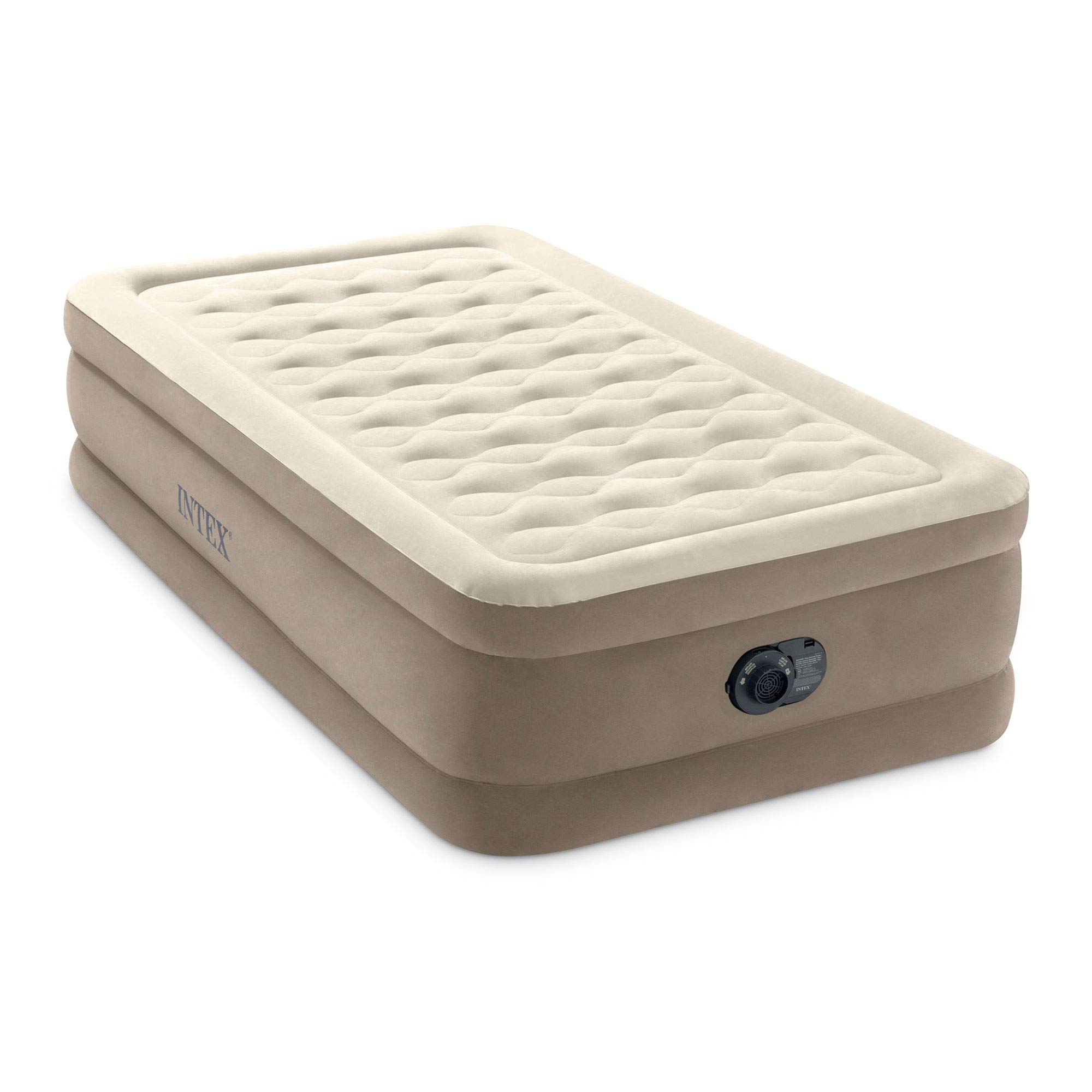 Intex 64425ed Dura-Beam Deluxe Ultra Plush Air Mattress with Built-in Pump, Twin, image size:2000x2000