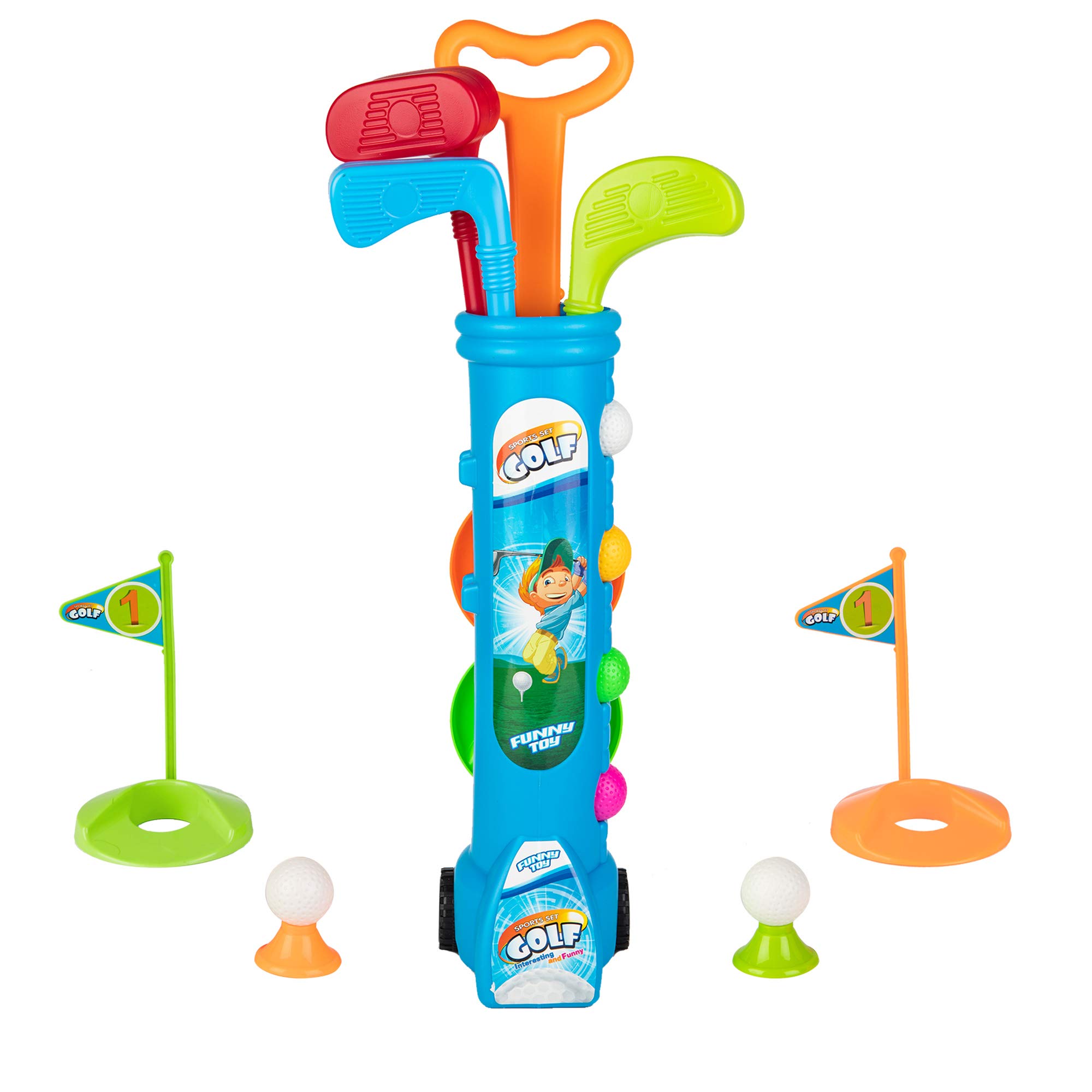 Liberry Kids Golf Clubs Set Golf Toy with Golf Cart Golf Clubs