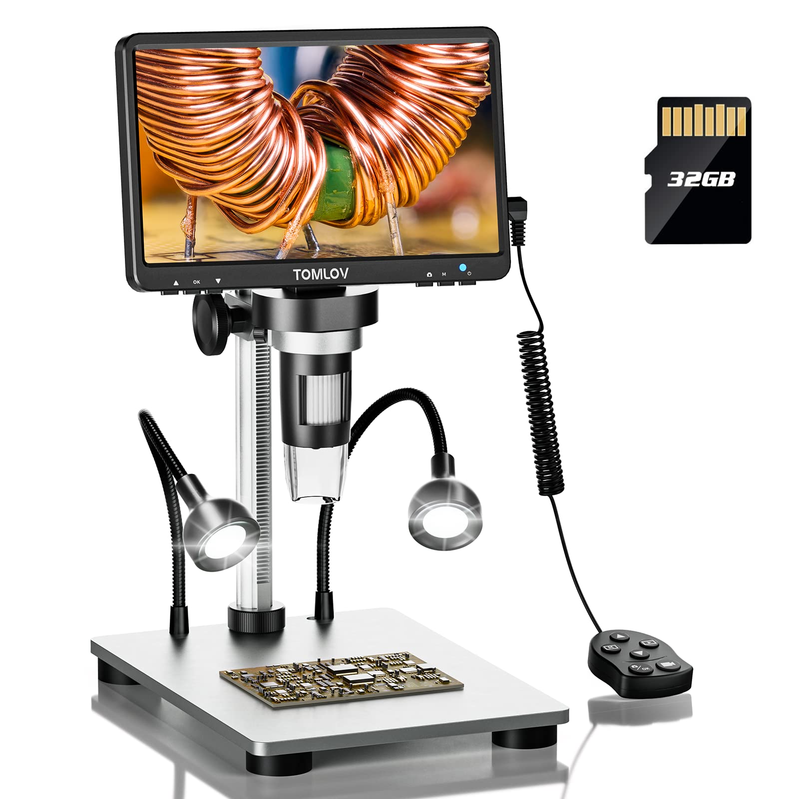 Microscope Numérique USB 1080P - écran LCD 7 Pouces, Grossissement 1200X, Neuf