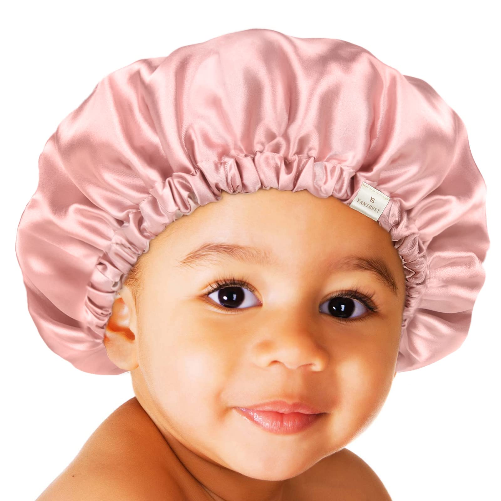 YANIBEST Baby Satin Bonnet Sleep Cap for Curly Hair Double