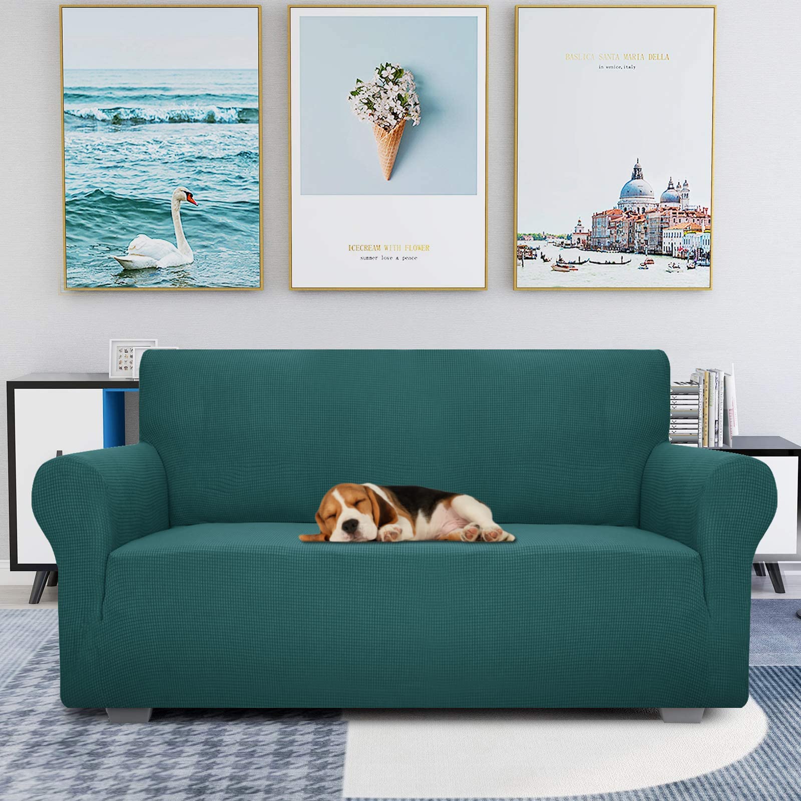 ZNSAYOTX Super Stretch Couch Cover Love Seat Sofa Covers for Living Room  Dogs Pet Friendly Furniture Protector Spandex Loveseat