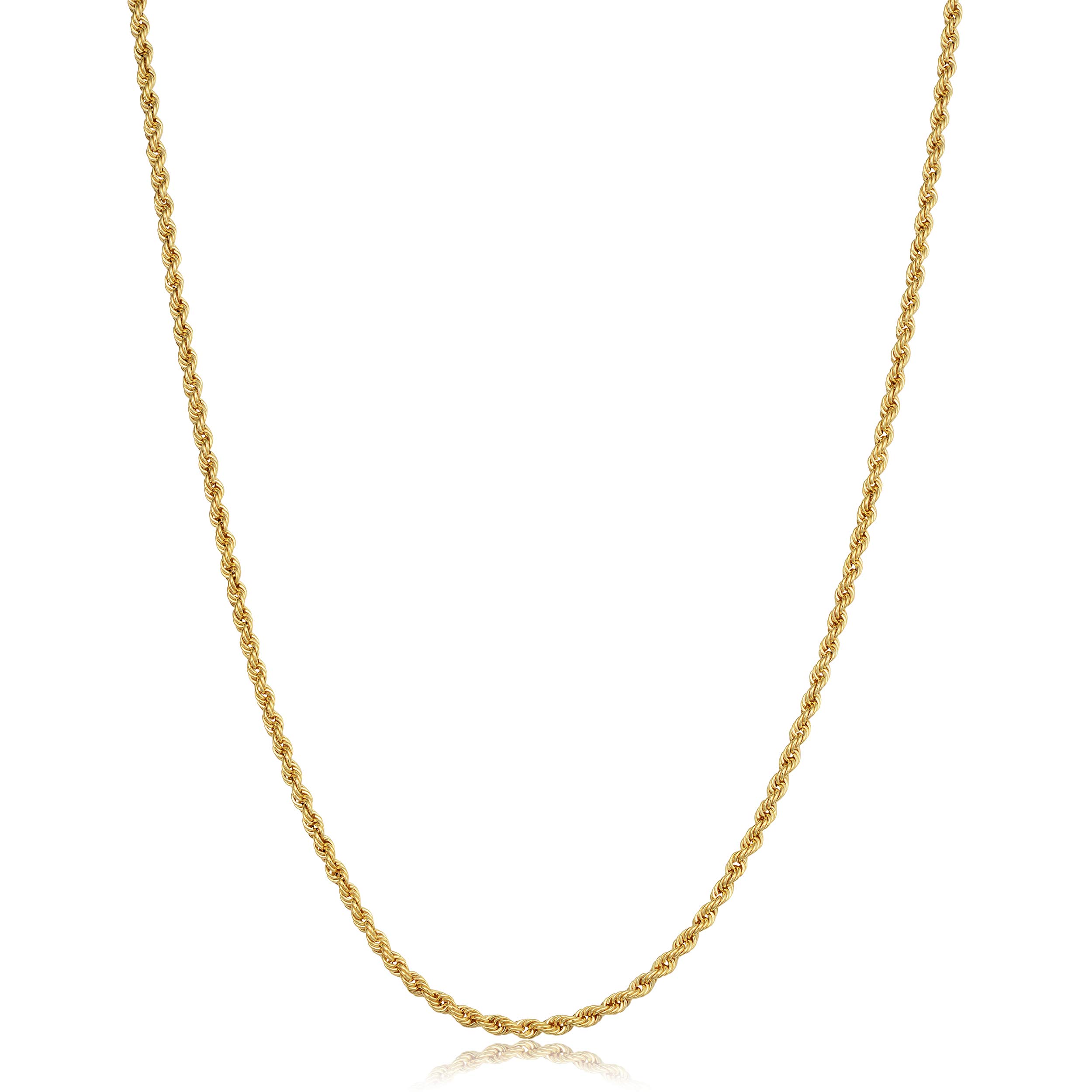 Kooljewelry 10k Yellow Gold Rope Chain Necklace mm 20 inch)