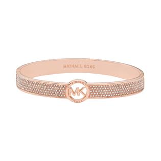 Michael Kors Brass and Pav? Crystal MK Logo Bangle Bracelet for