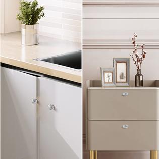 SHINY HANDLES Brushed Nickel Cabinet Knobs Glass Crystal Pulls and Knobs for Dresser Drawers(Oval 8 Pack) SHINY HANDLES Brushed Nickel Cabinet Knobs Glass Crystal Pulls and Knobs for Dresser Drawers(Oval 8 Pack)