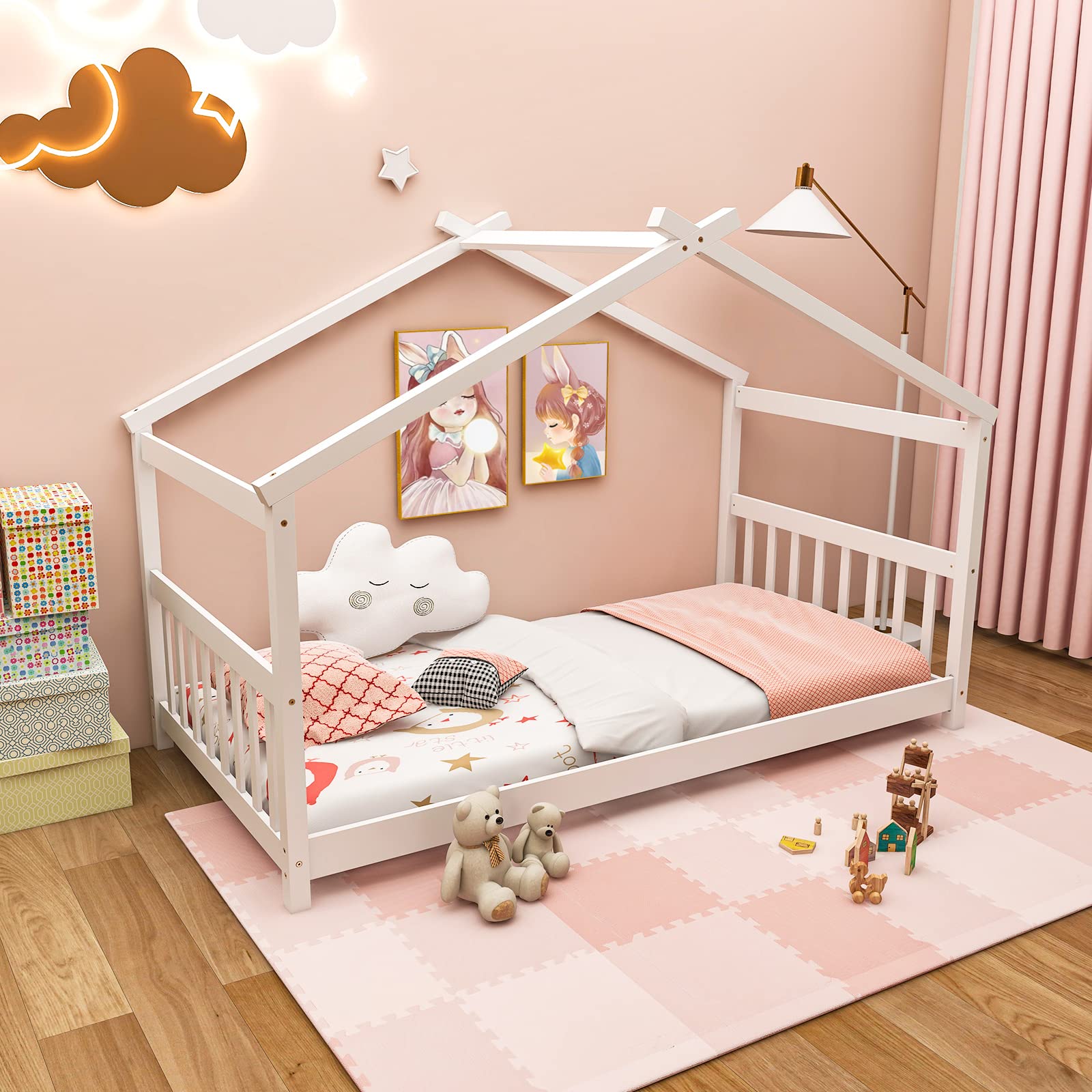 Wooden Bed Child House Bed Gorelax GORELAX Twin Bed Frame Low