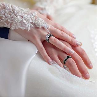 Mabella MABELLA Couple Rings Black Mens Titanium Matching Band