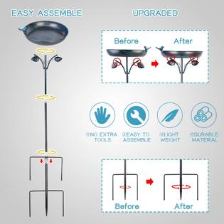 DREAMSOUL Deck Mounted Bird Bath with Adjustable Sturdy DREAMSOUL Deck Mounted Bird Bath with Adjustable Sturdy