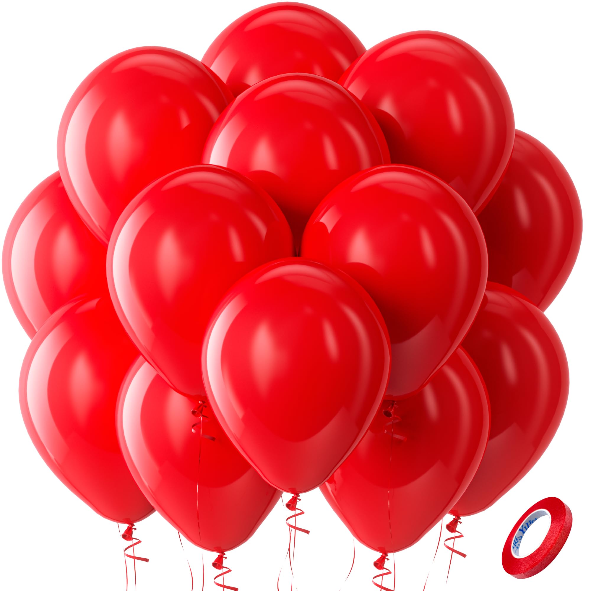 Bezente Red Balloons Latex Party Balloons 100 Pack 12 inch Round 