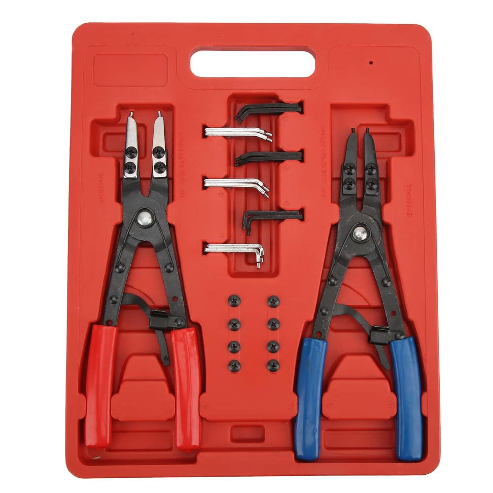 Acouto Snap Ring Pliers Set 2pcs Universal Heavy Duty Internal External Snap Ring Pliers Metal Circlip Pliers Set Car Repair Tools Kit Acouto Snap Ring Pliers Set 2pcs Universal Heavy Duty Internal External Snap Ring Pliers Metal Circlip Pliers Set Car Repair Tools Kit