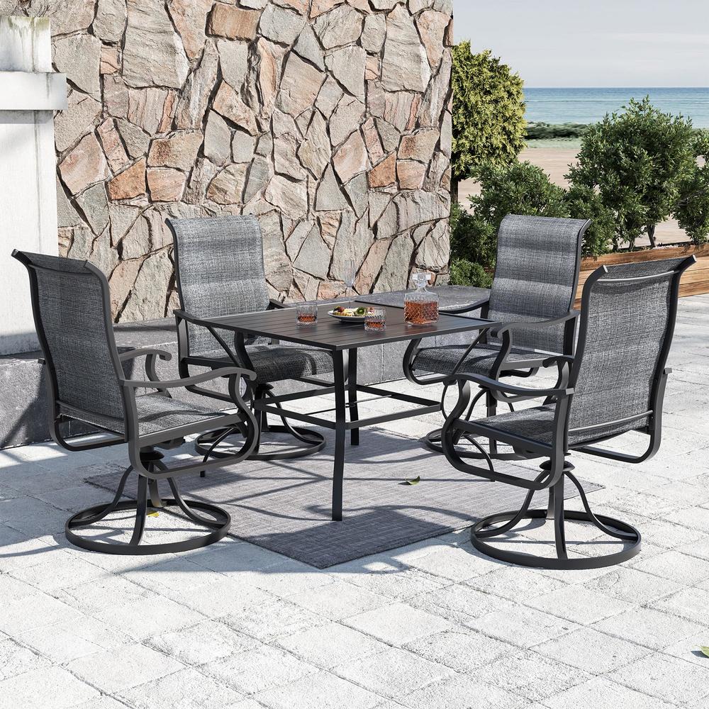 vonzoy Patio Swivel Chairs Set of 4 Outdoor Dining Chairs with High ...