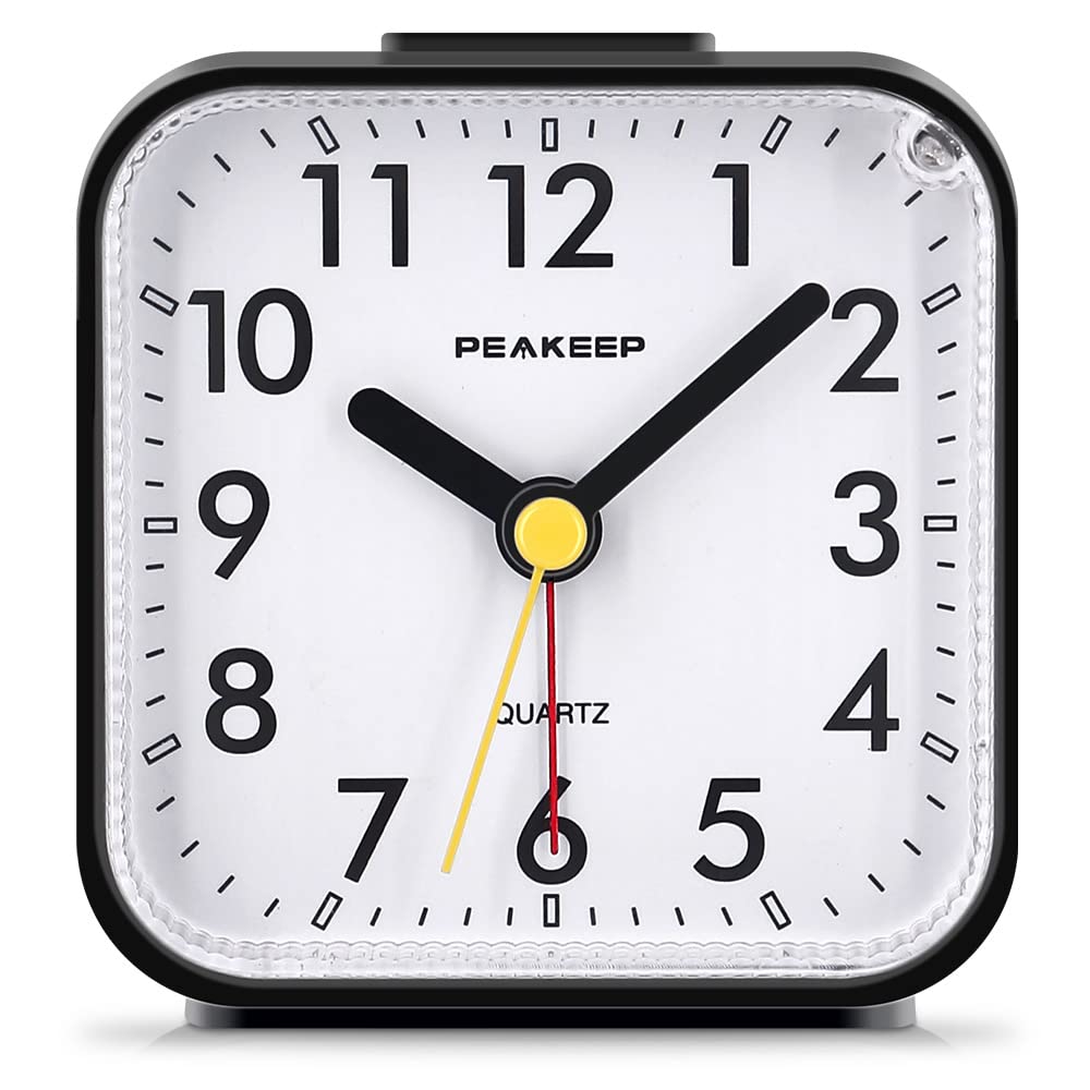 Analogue Silent Alarm Clock Small Non-ticking Analog Quartz Clock With Light Snooze Bedside Clock from Wall Clocks - price 50.07