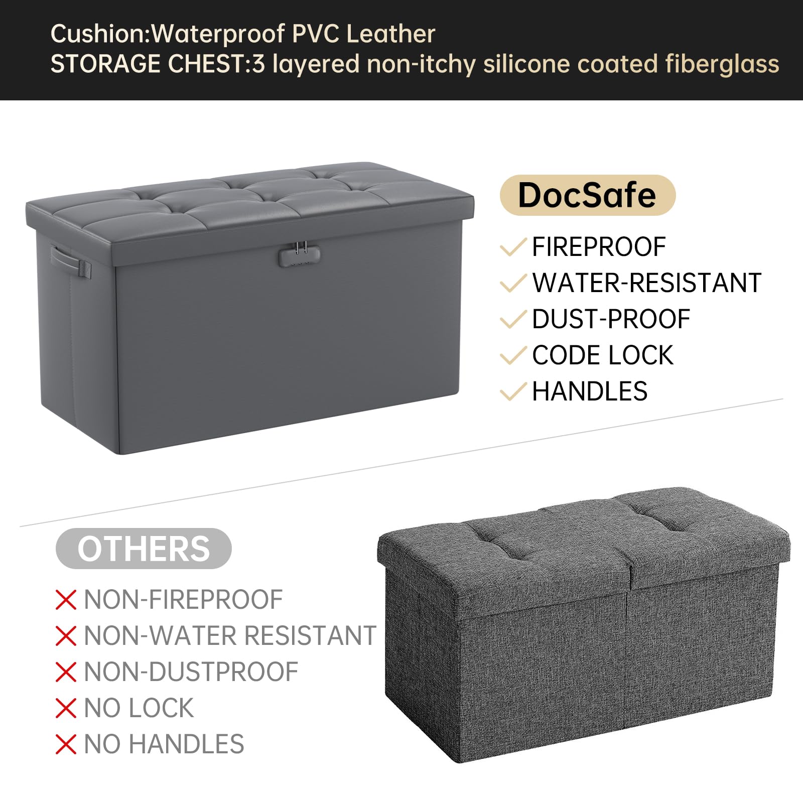 Blanket Chest Storage Chest, Storage Bench With Safety Hinges