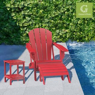 greenvines GREENVINES Adirondack-Ottoman Folding Set of