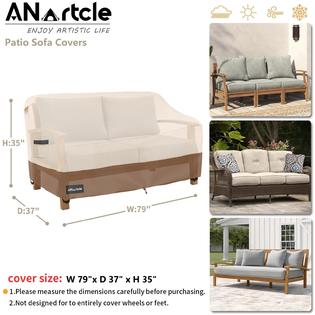 ANartcle 3-Seater Patio Sofa Cover 79W x 37D x 35H Inches Outdoor