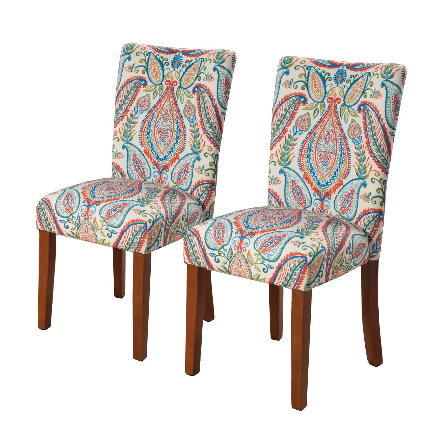 HomePop Parsons Classic Upholstered Accent Dining Chair Set of 2 Colorful  Paisley, image size:1536x1536