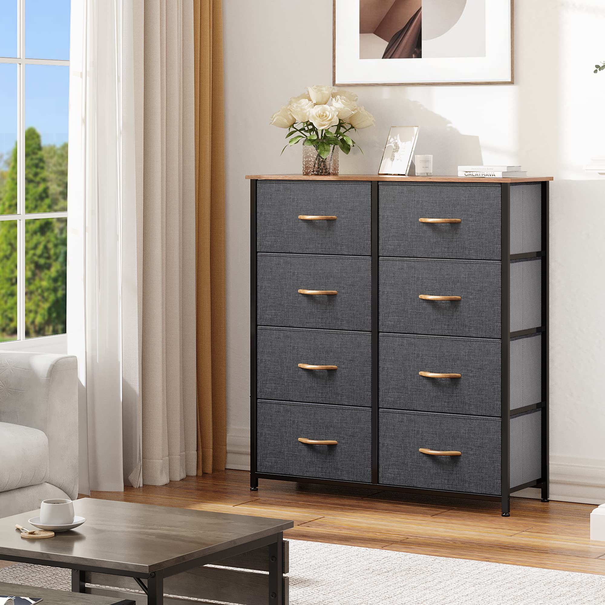 white christmas dresses COSTWAY 6-Drawer Dresser With Interlock System for Bedroom Living  Room-Cherry – REBEL main image 1