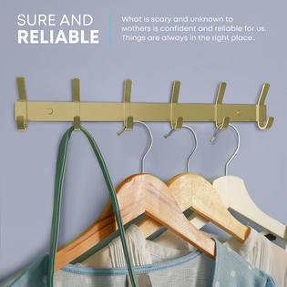 SayOneYes SAYONEYES Brushed Gold Coat Rack Wall Mount with