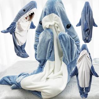 inkArts Shark Blanket Adult Shark Onesie Shark Blanket Hoodie