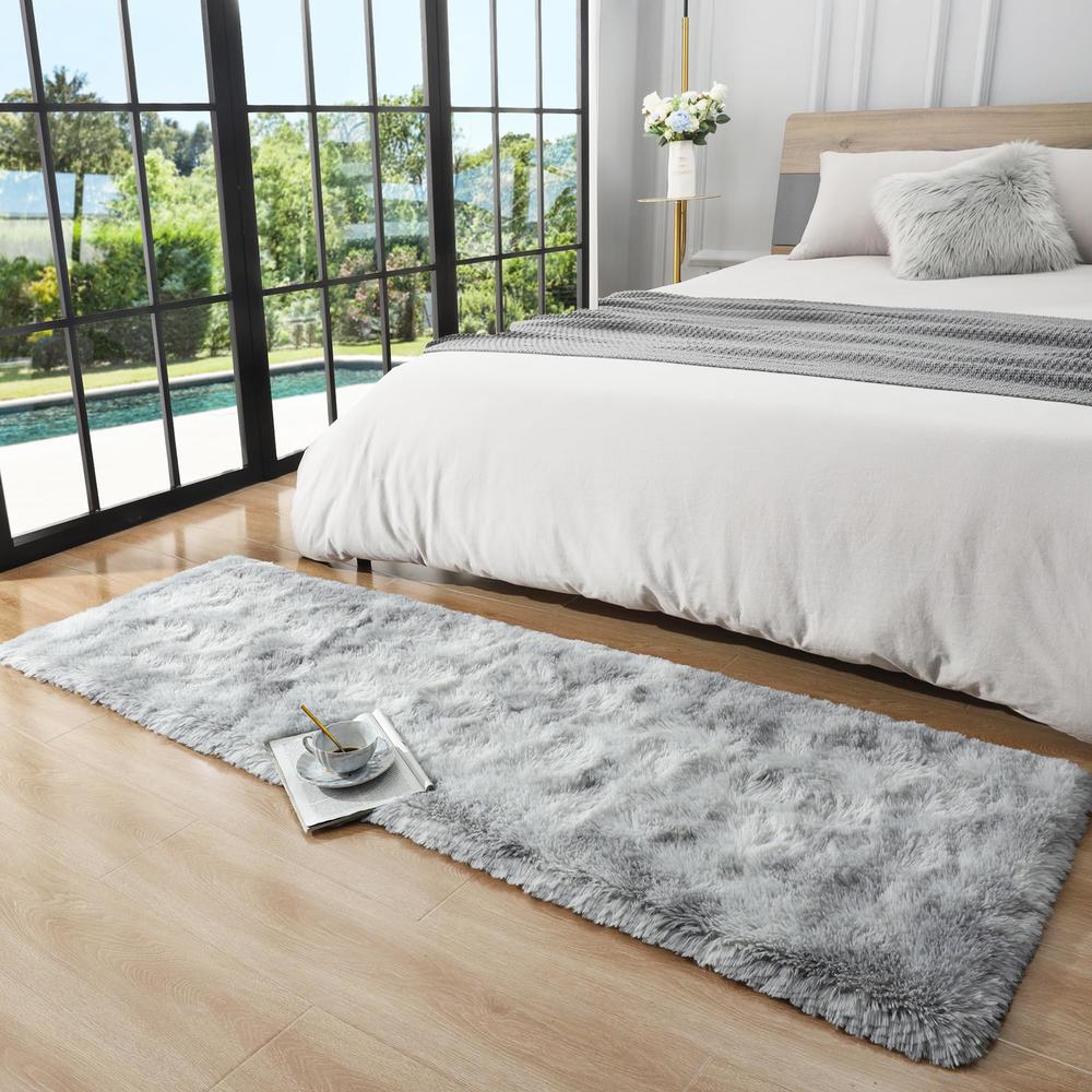 Cute Bedside Rugs Foxmas Runner Rug for Bedroom 2x6 Feet Soft Fluffy Hallway Rugs with ...