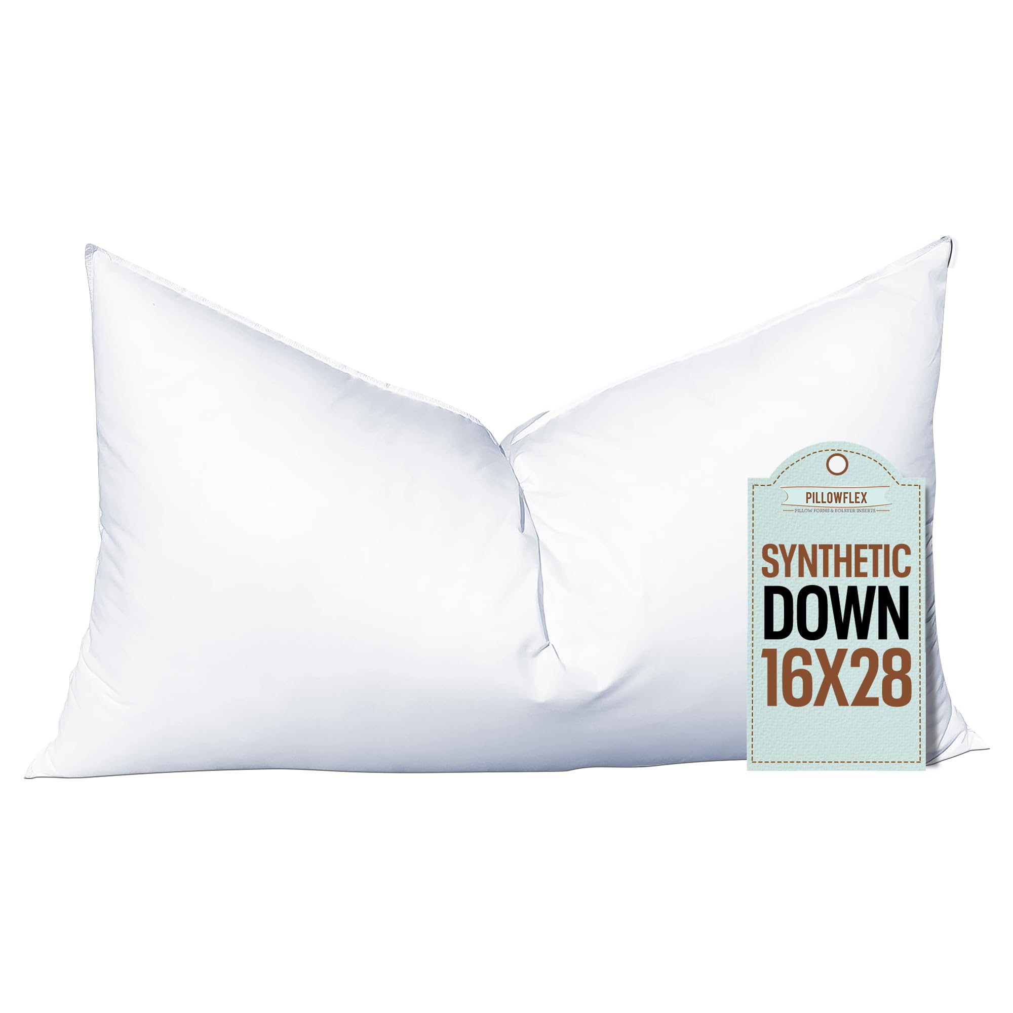 Pillowflex Synthetic Down Pillow Insert 16x28 Down Alternative