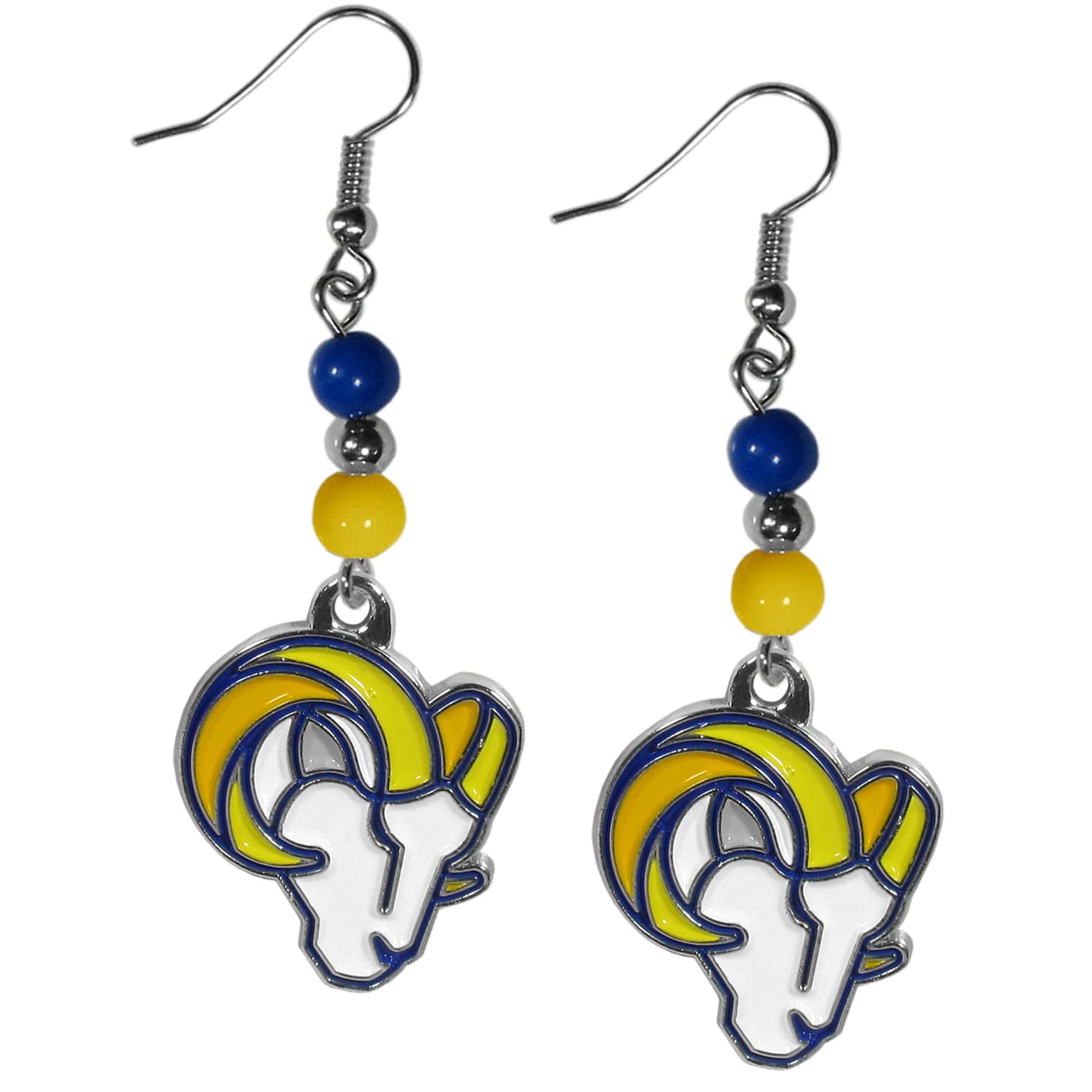 Siskiyou Nfl Sports Womens Los Angeles Rams Fan Bead Dangle Earrings One Size Team Color