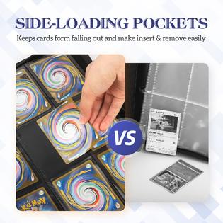 trading card binder inserts pocket trading card album folder 20 each pocket holds 3.5 x 2.5 inserts Independent laboratory Photographic Activity Tests (PAT) confirmed to provide safe storage with no harmful reactions to content Great for collectors 12Pockets PU Football Baseball Card