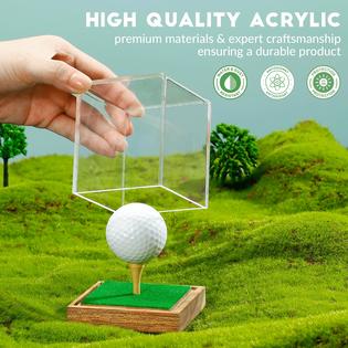 JupDec Baseball Display Case 4 Pack, Clear Cube Baseball Houder met Houten Base, Handtekening Baseball Stand Box voor Enkele Bal, Bruin JupDec Baseball Display Case 4 Pack, Clear Cube Baseball Houder met Houten Base, Handtekening Baseball Stand Box voor Enkele Bal, Bruin