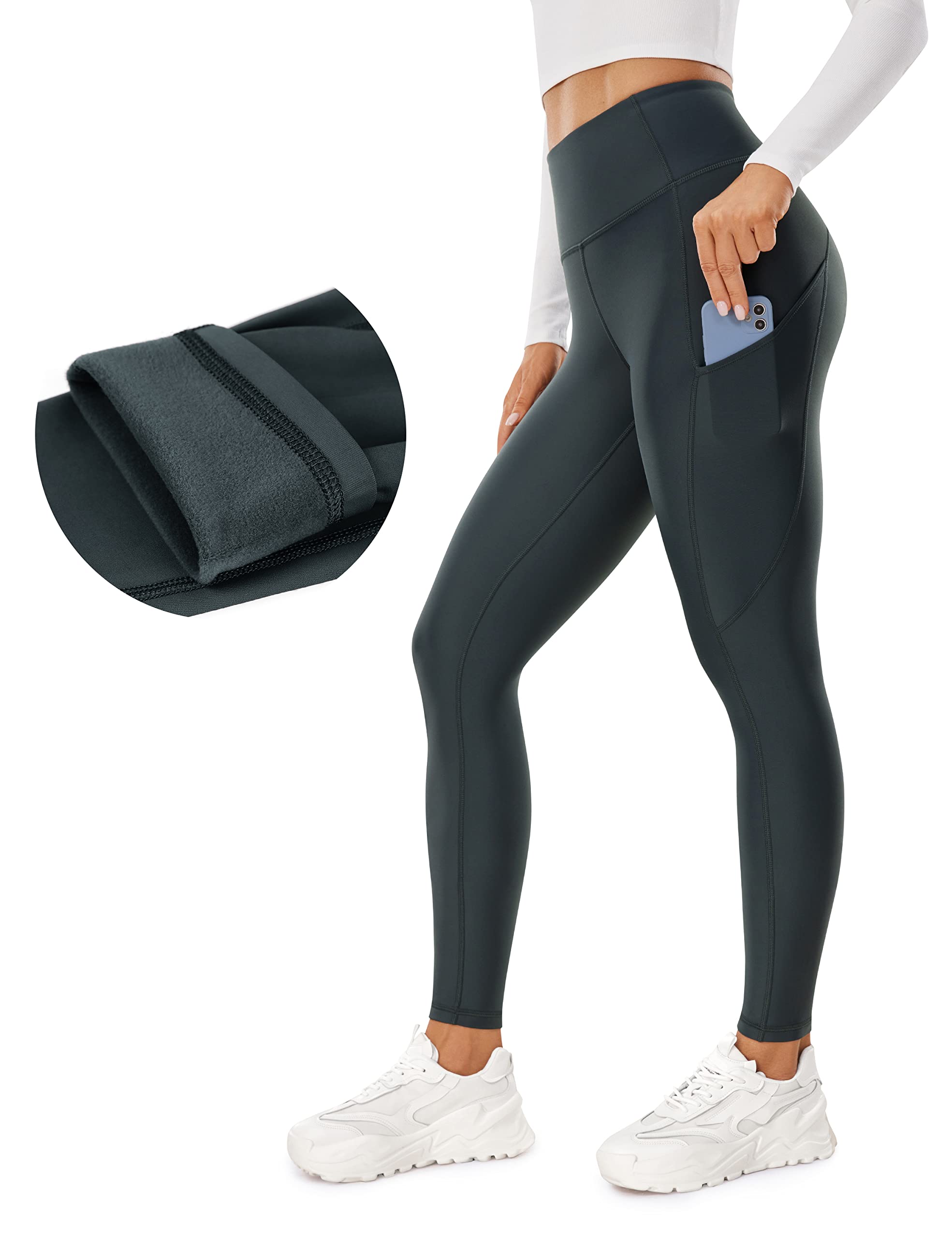 CRZ YOGA cRZ YOgA Thermal Fleece Lined Leggings Women 28 Winter