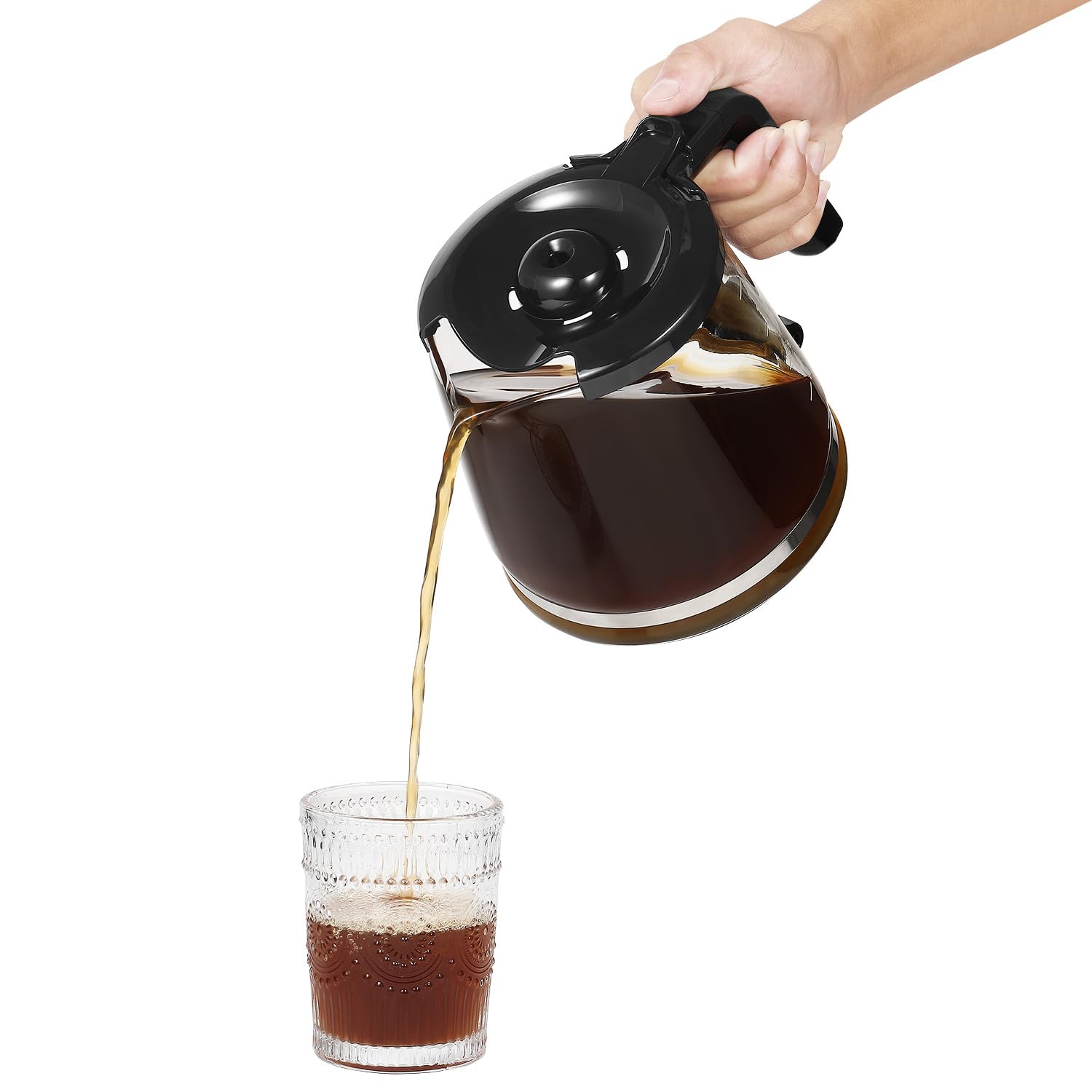 Tupkee 64 Oz Coffee Decanter - Orange Handle Replacement Carafe For Commercial Brewers