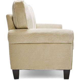 Serta Copenhagen Rolled Arm Sofa, Easy Care Polyester, Soft Pillow