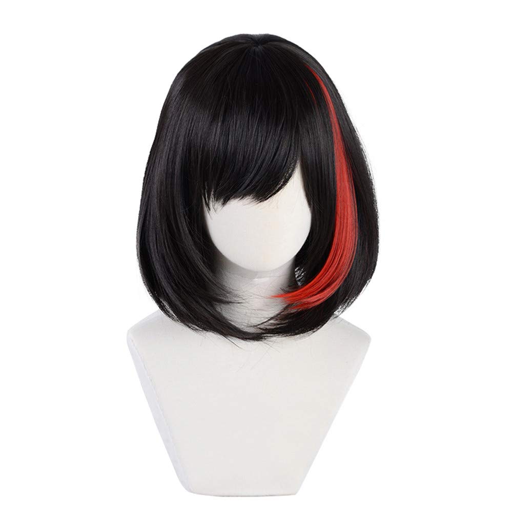 Xingwang Queen Anime Cosplay Wig Short Black Mixed Red Bob Wig
