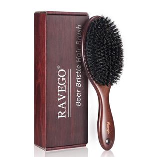 Natural Boar Bristle Hairbrush For Women, Men And Kids. Boar Bristle Brush For Soft