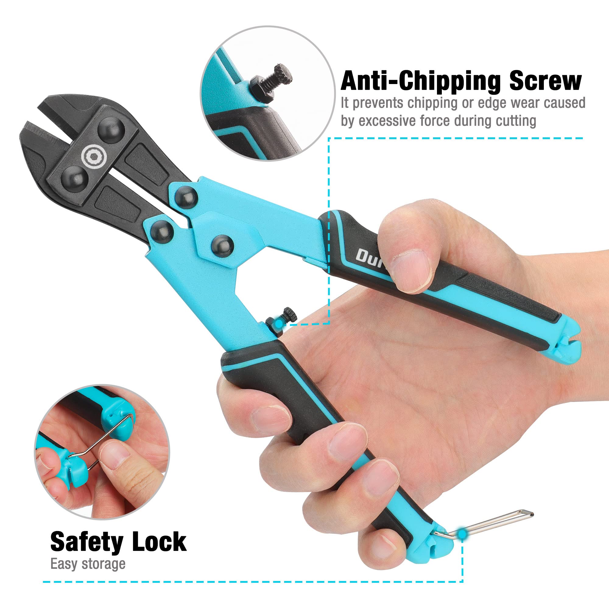 Teng Tools 8 Inch Heavy Duty Mini Bolt Cutters With Vinyl