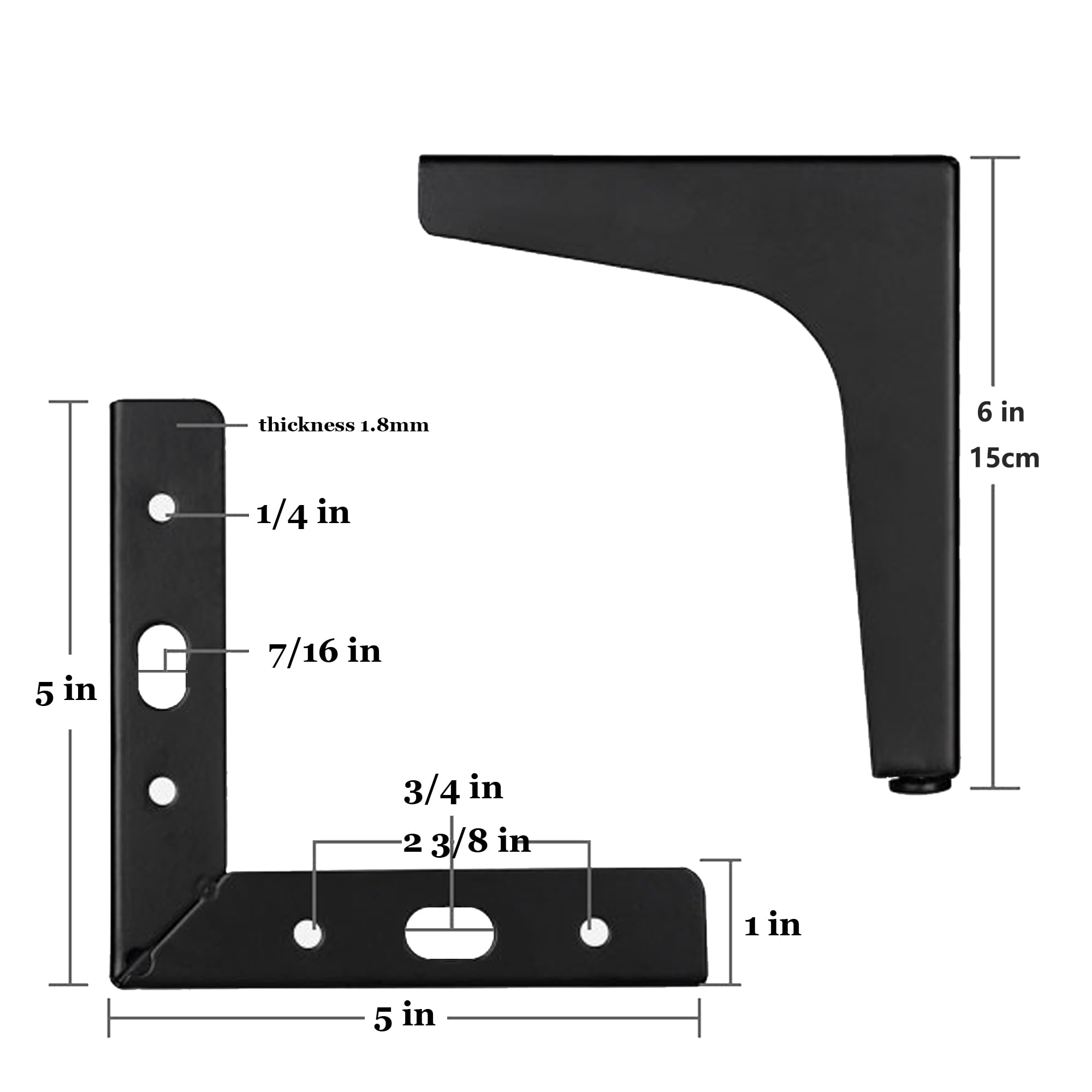 ProFurnitureParts 2.25" Tall Triangle Corner Sofa Legs, Brown Color, Set Of 4, HDPE Plastic