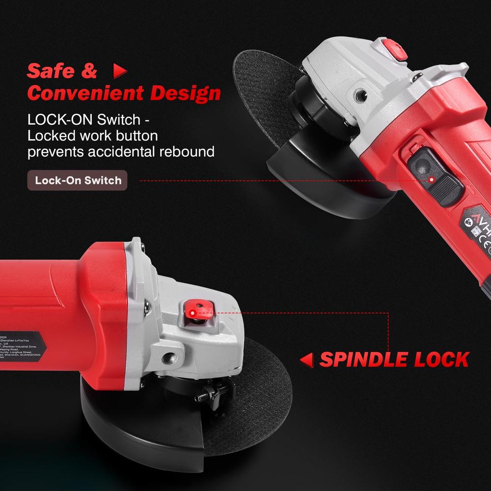 Grinder Pi Avhrit Angle Grinder 10 Amp: 4-1/2 inch Power Angle Grinder Tools with ...