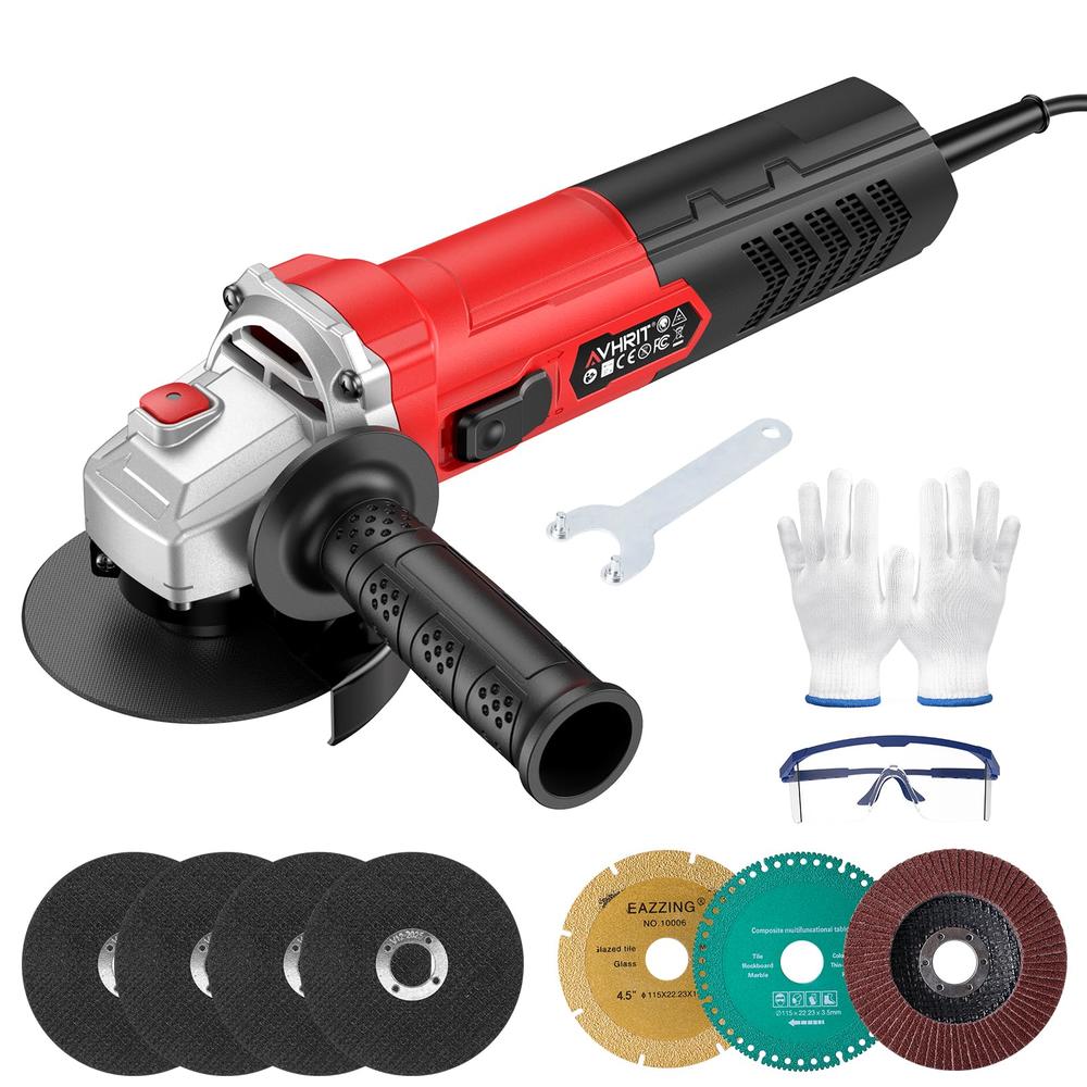 Grinder Pi Avhrit Angle Grinder 10 Amp: 4-1/2 inch Power Angle Grinder Tools with ...