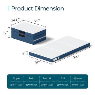 Materasso in Memory Foam Paris 60x120 cm, Altezza 18 cm + 2 cm de Materasso in Memory Foam Paris 60x120 cm, Altezza 18 cm + 2 cm de