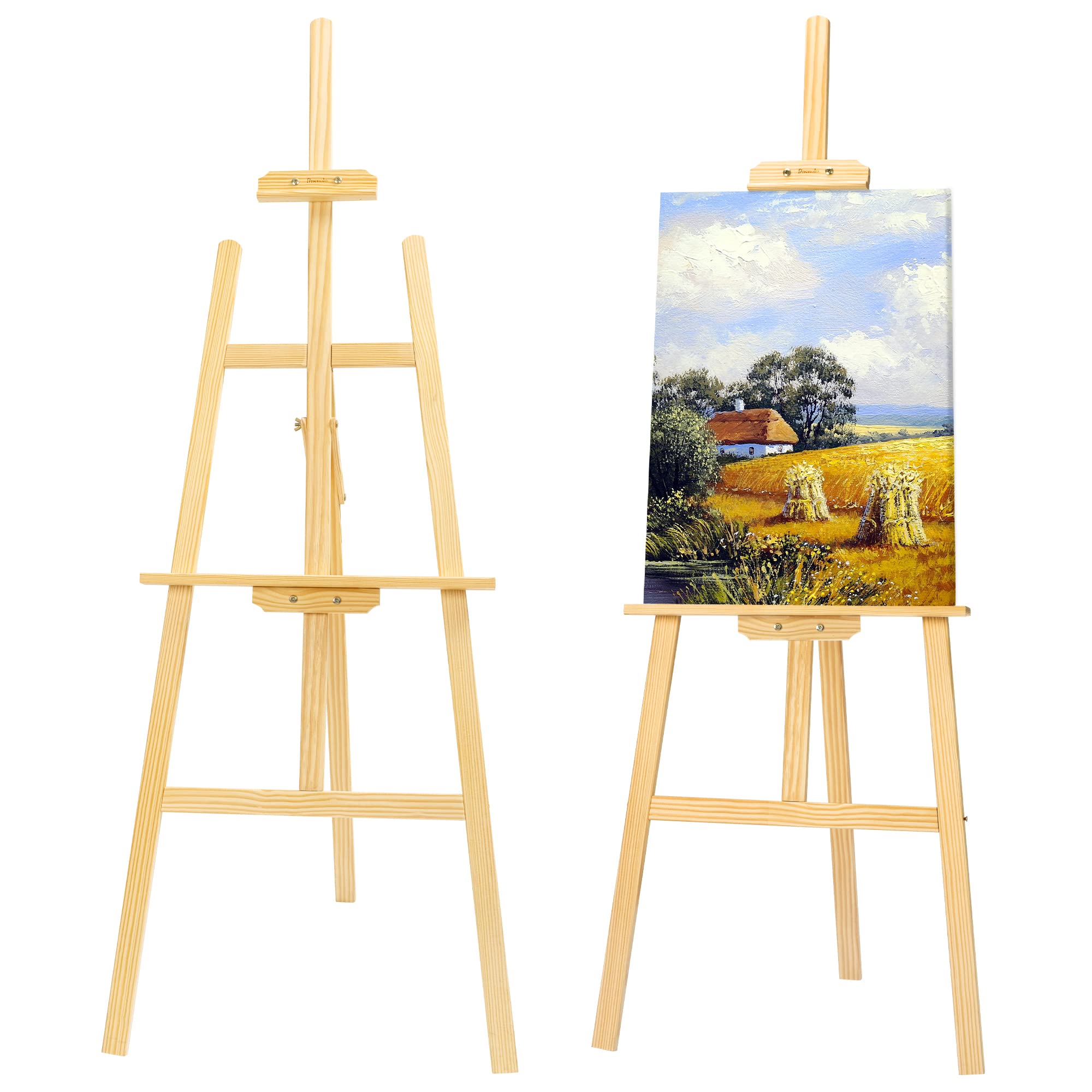 finenolo Wooden Painting Easel, Adjustable Stand Easel for Canvas Wedding  Signs, Holds up to 48\, image size:2000x2000